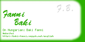 fanni baki business card